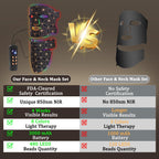 Red Light Therapy for Face and Neck, 8 Colors LED Face Mask Light Therapy with 850NM Near Infrared, 3000 mAh Rechargeable 6-In-1 Red Light Therapy Mask Set Skin Care Device for Skin Rejuvenation