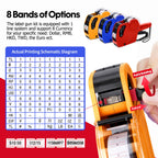 KPX Pricing Tag Gun, 8 Digits, 5150 White Labels, Yellow (Rectangular, Paper, 21*12 mm), One Touch Open System, Incl 3 Inker Rollers