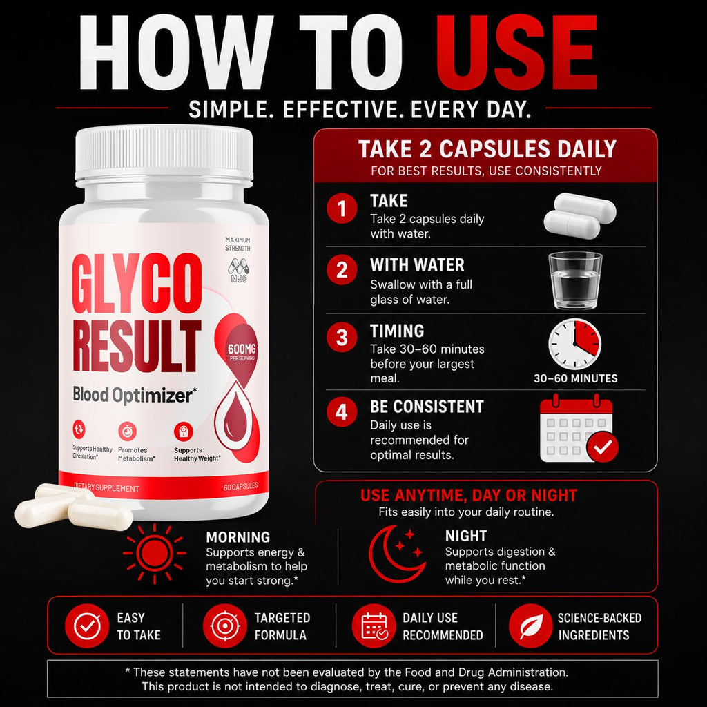 (3 Pack) Glyco Result Capsules, Official GlycoResult Pills with All Natural Ingredients, Advanced Overall Health & Wellness Vitamin Support Supplement with Maximum Multivitamins Support (180 Capsules)
