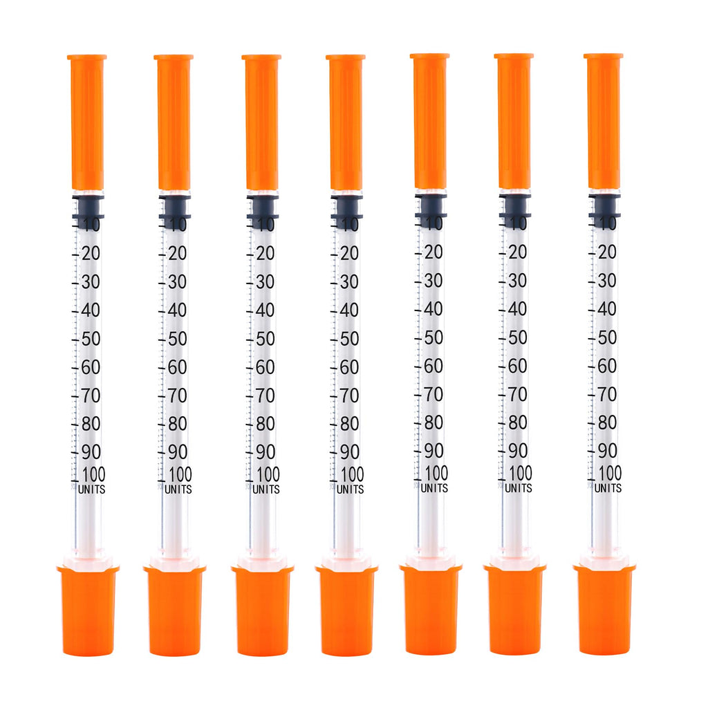 100pack 1cc Syringes with 32G 1/4 Inch-6mm U-100 Accurate Measuring for Liquid Individually Sealed Packaging