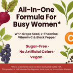 2 Pack Beet Root Gummies – Blood Pressure Support & Mood Support, Super Nitric Oxide Beets Supplement with Grape Seed, L-Theanine & Vitamin C, Sugar-Free Vegan, 30:1 Beet Root Extract, 120 Chews