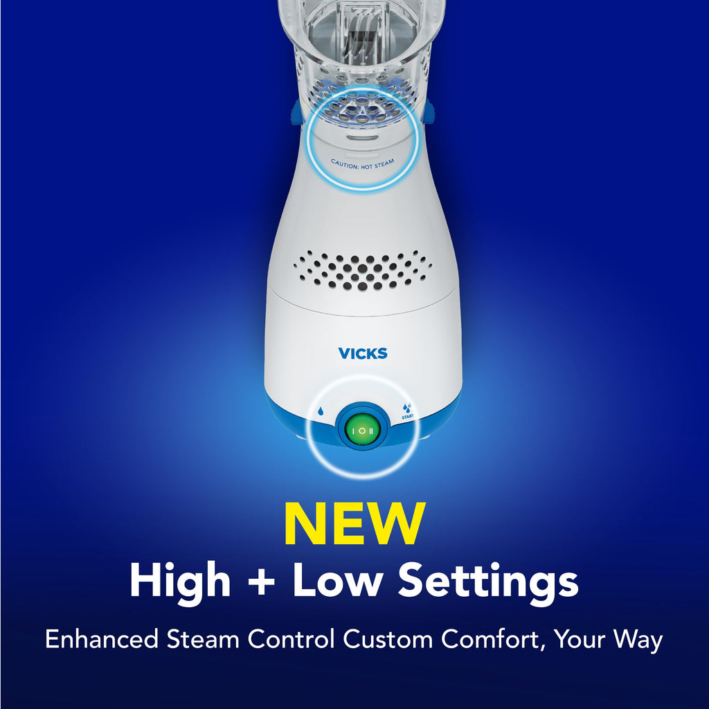 Vicks Sinus Inhaler, Plug-in Non-Medicated Steam Inhaler for Sinus Relief, Allergies, Congestion & Colds, Vocal Steamer, Soothes Nasal & Throat Passages, Works with VapoPads (1 Included)