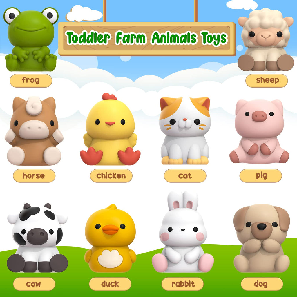 Farm Animal Toys for Toddler 1-3 Year Old, Montessori Toy Gift for Boy Girl