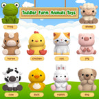 Farm Animal Toys for Toddler 1-3 Year Old, Montessori Toy Gift for Boy Girl