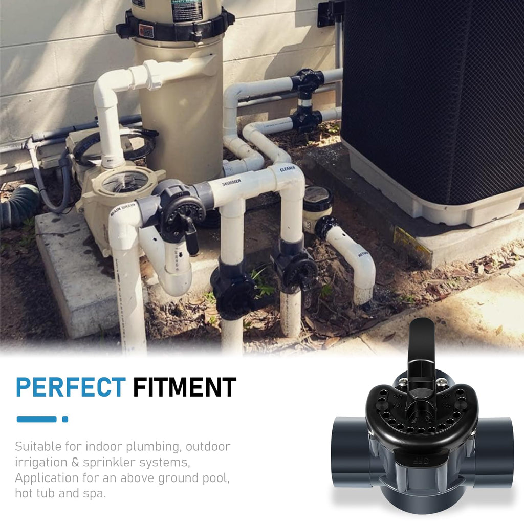 Bzsunway 2 Inch 3 Way Diverter Valve Suitable for Ground Pool and Spa System Replace Part for 263028 3 Port Valve