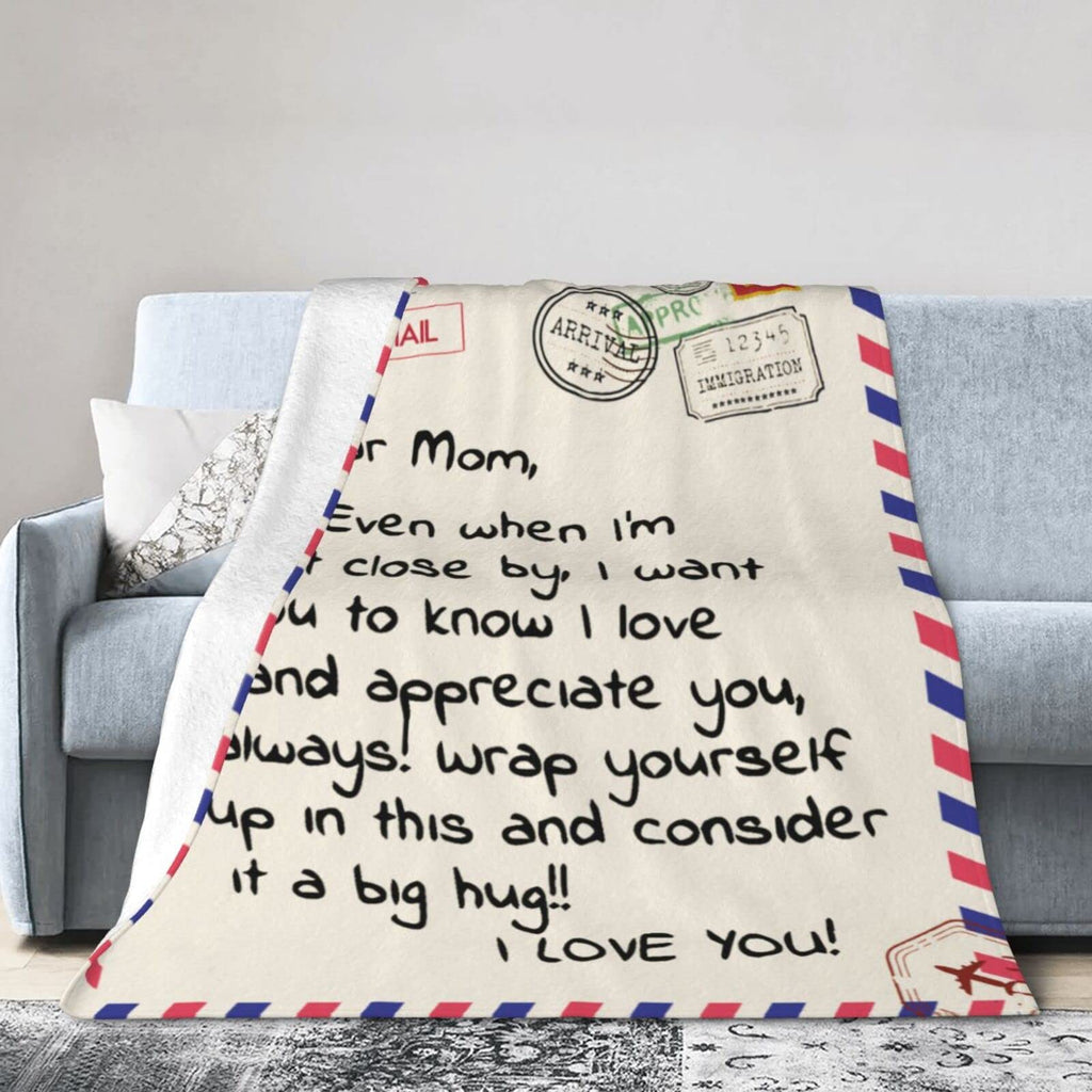 Menghao Mom Birthday Gifts, Dear Mom Blanket Mothers Day Gifts, 60" x 50"