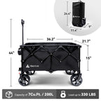 Hikenture Collapsible Beach Wagons with Big Wheels for Sand, 330lbs Cart