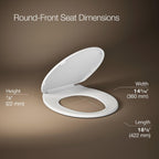KOHLER 20111-0 Brevia, Slow Close Toilet Seat, Round Toilet Seat, Grip-Tight Bumpers Quick-Attach Hardware, White