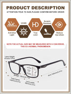 LianSan Progressive Multifocus Reading Glasses for Men,No-Line Blue Light Blocking Multifocal Computer Readers Anti Eyestrain(2 Colors/Progressive Top is not Zero,2.0x)