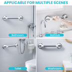 TAILI Shower Grab Bar 16 Inch Suction Cup Grab Bars for Bathroom, Removable Shower Safety Handle Heavy Duty Bathtub Grip for Seniors & Elderly, Strong Handrails No Drilling Waterproof, Grey