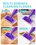Power Scrubbing Reusable Mop Pads for Swiffer Wet Jet Mops (6 Pack), Wet Jet Refills, Wet Pads Refill, Washable Microfiber Mop Pads for Floor Cleaning Wet Dry Use