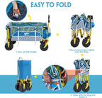 Beach Wagon with Big Wheels for Sand, Flip-Out Tailgate, 330 lb Capacity