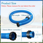 eBoot 2 Pcs 29060e Above Ground Pool Hoses 1.5" Diameter 59" Long Swimming Pool Pump Hose Replacement for Filter Pump, Saltwater System, Sand Filters Accessories(Blue)