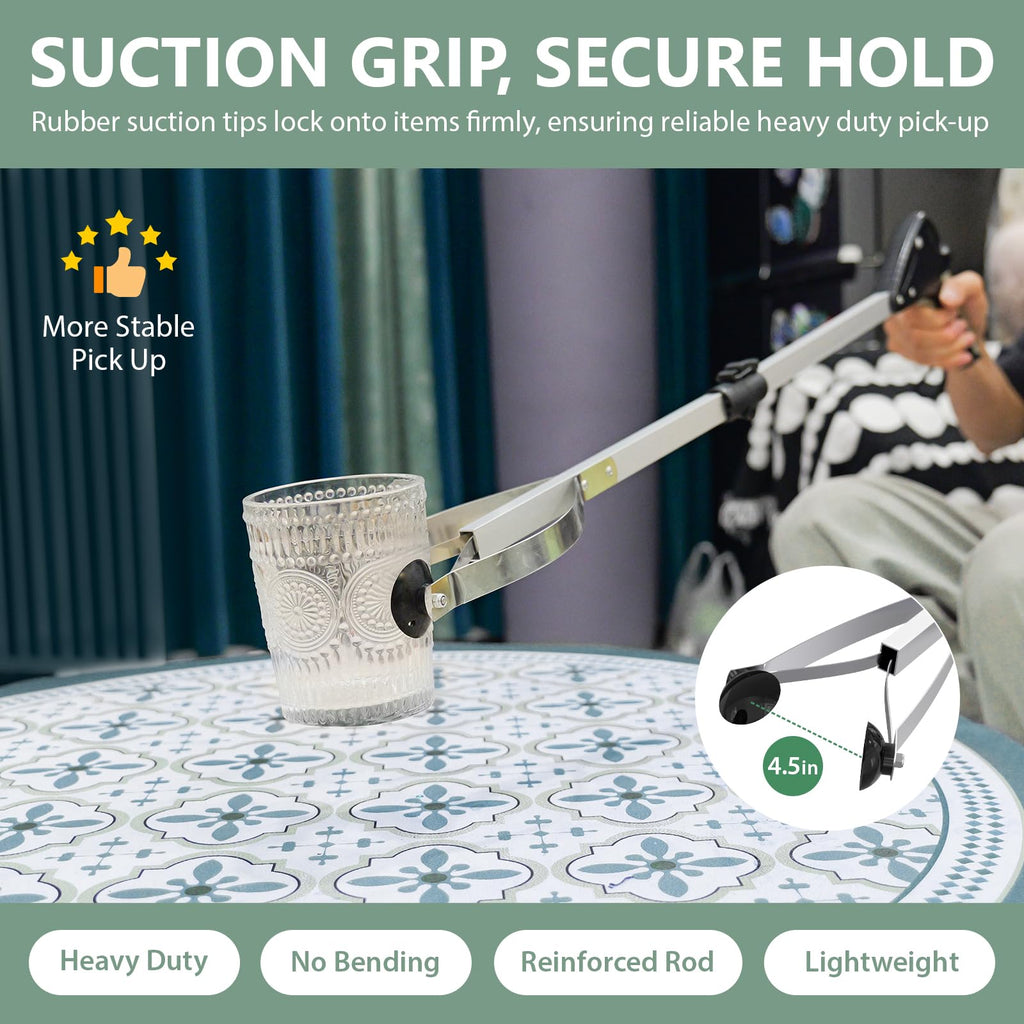 32" Grabber Reacher Tool, 2-Pack Foldable Reacher Grabber with Suction Cup Grip, Heavy Duty Pick Up Tool Grabbers for Seniors, Trash Picker Upper Grabber for Indoor & Outdoor Use