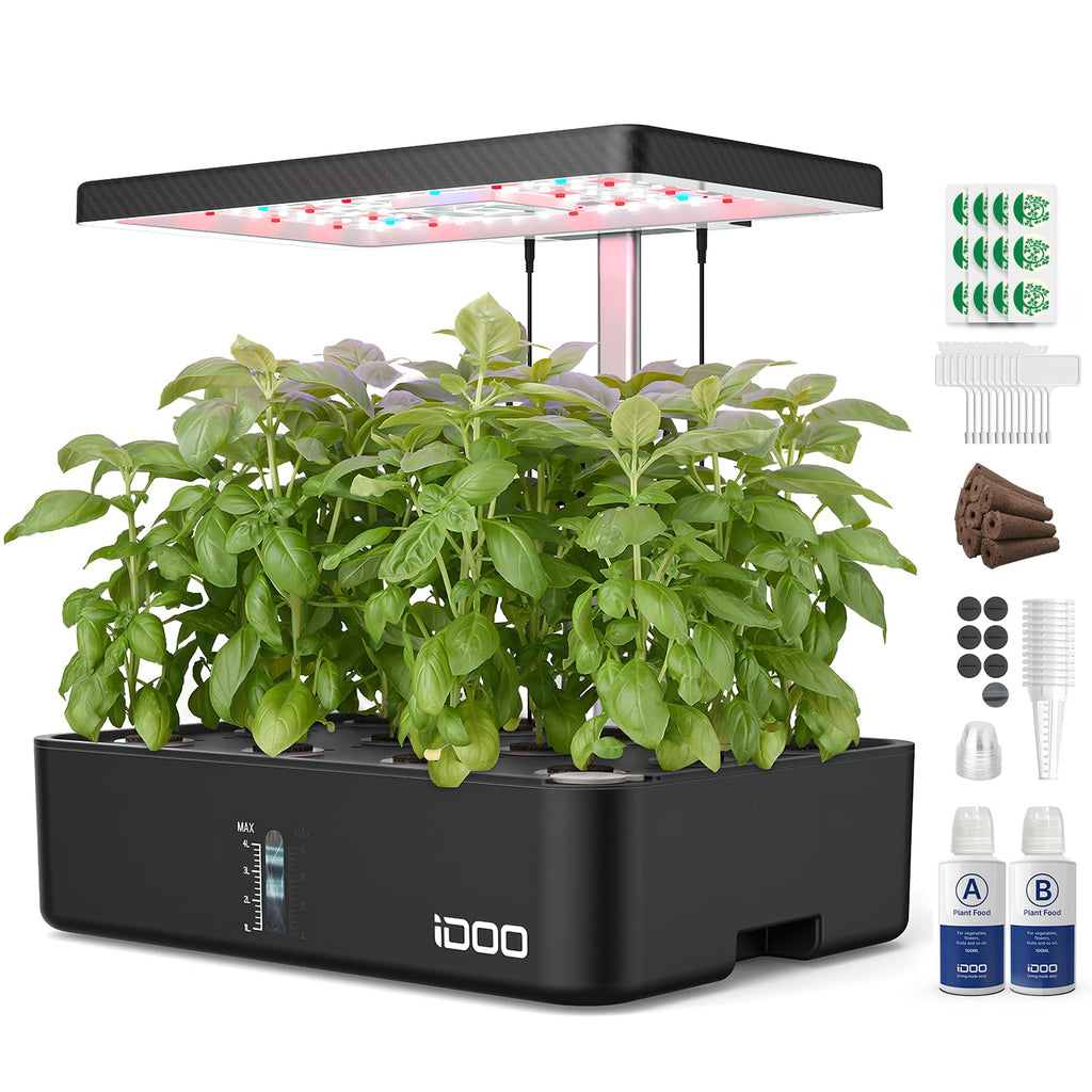 iDOO 12Pods Hydroponics Growing System Garden with LED Grow Light