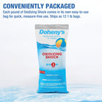 Doheny's Chlorine-Free Oxidizing Shock | Fast-Dissolving | Removes Chloramines & Boosts Free Chlorine | Safe to Swim 15 Minutes After Application | 12 x 1lb Bags (12lb Total)