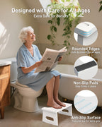 Foldable Toilet Stool, 7.5 Inches Bamboo Toilet Stool Squat for Adults, Collapsible Poop Stool for Bathroom, Potty Step Stool with Non-Slip Strip