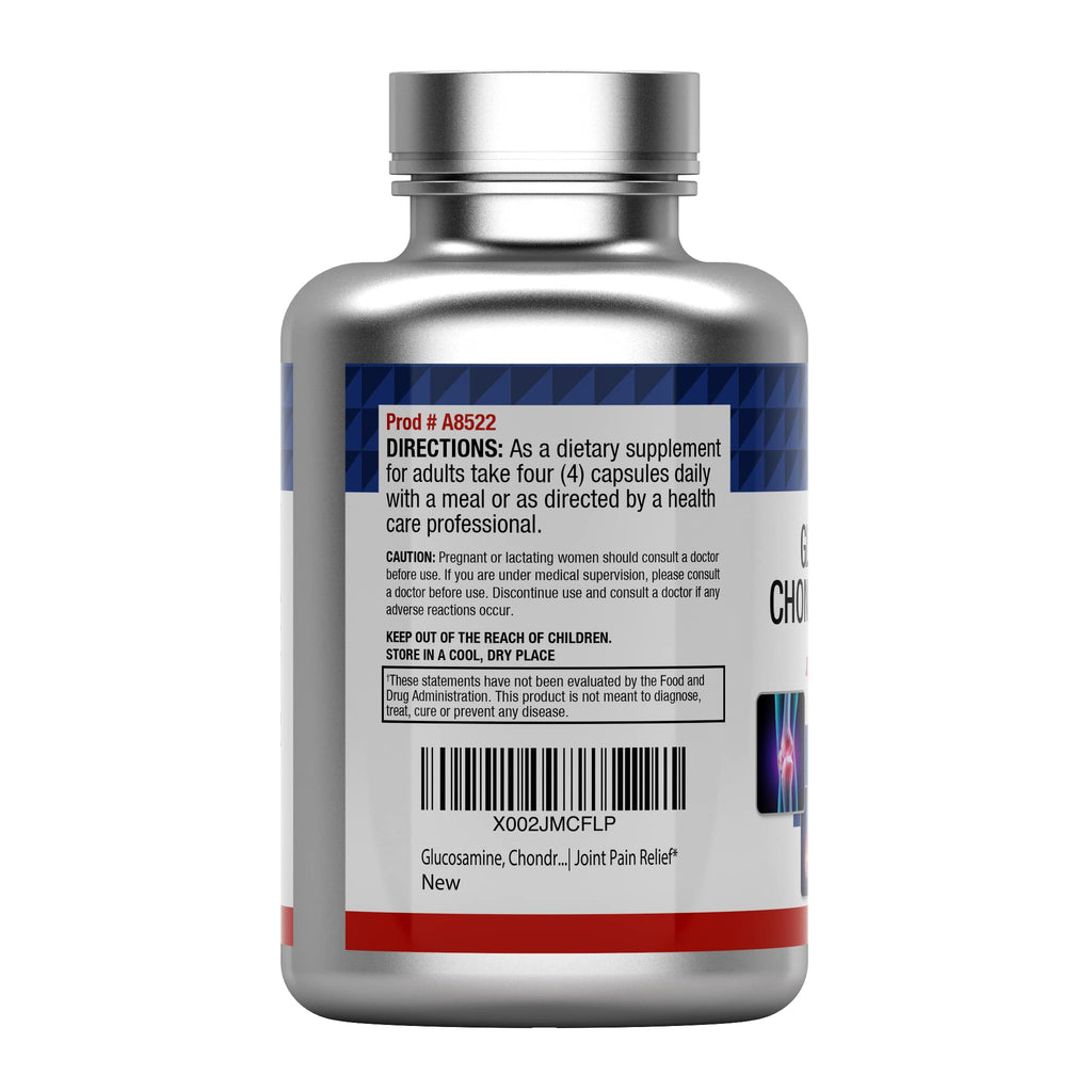 tnvitamins Glucosamine Chondroitin MSM Capsules, 240 Count | 4,000 mg Per Serving | 2,000 mg Glucosamine Sulfate 2KCl + 2,000 mg MSM & Chondroitin Blend | Joint Support Supplement