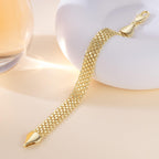 Simlayton 14K Gold Bracelets for Women Gold Mesh Bracelet for Womens