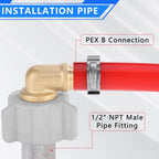 YVSKM 1/2" Pex × 1/2" Female NPT Swivel Elbow No-Lead Brass Crimp Fitting,PEX-B Compatible,10-Pack