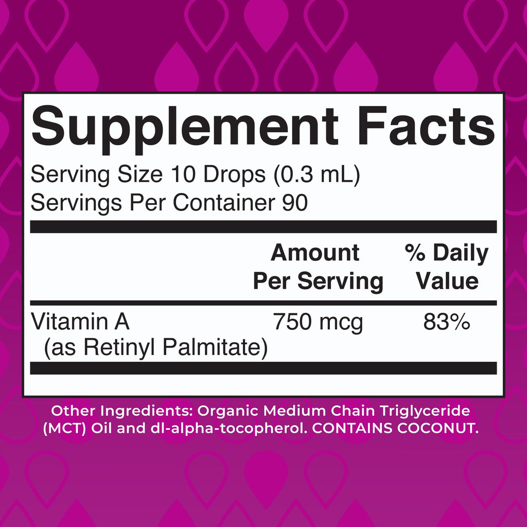 MaryRuth Organics USDA Organic Vitamin A Liquid Drops | 3 Month Supply | Bone Health for Ages 14+ | Essential Vitamin | 750mcg per Serving | Sugar Free | Vegan | Non-GMO | Gluten Free | 1oz