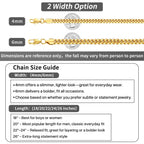 Momlovu Gold Chain for Men Boys, Mens Cuban Link Chain Necklace | 18K Gold Plated Mens Jewelry, 6mm, 20 Inch, Gifts for Men Boys