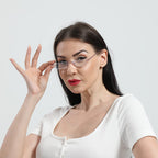 DXYXYO Small Half Frame Reading Glasses for Women 2.5+, 3 Pack Half Moon Metal Readers with Spring Hinge, Purple Blue Pink