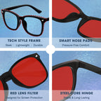 CHEERS DEVICES Red Light Glasses Red Lens Blue Blockers Glasses for Men, Gaming Blue Light Blocking Glasses for Gaming