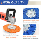 QZATTCAEN 8" Non-Woven Airway Satin Buffing Wheel, 5/8" Arbor Hole | Surface Prep Wheel for Angle Grinder, Ideal for Sanding & Polishing Aluminum, Stainless Steel - 4 PCS