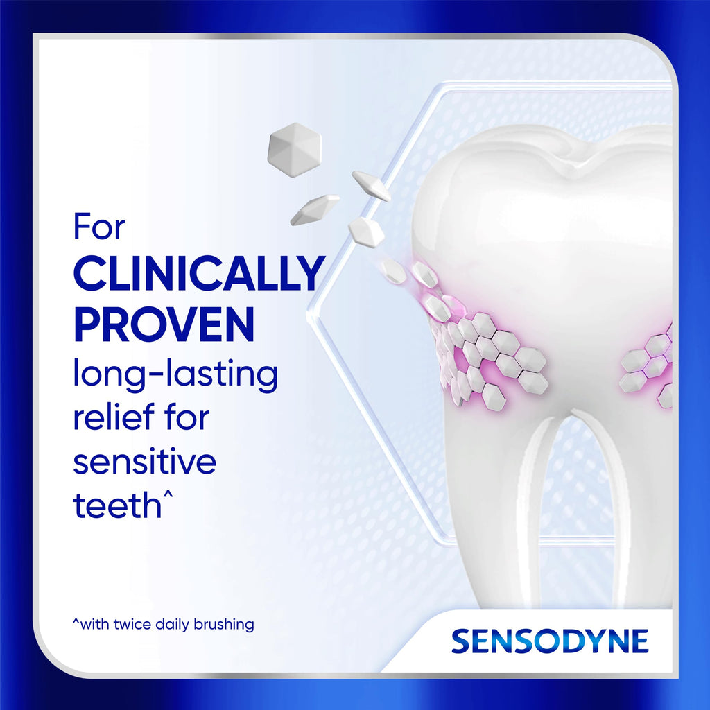 Sensodyne Clinical Repair Whiten & Shine Toothpaste for Sensitivity Relief, 3.4 oz (3 Pack)