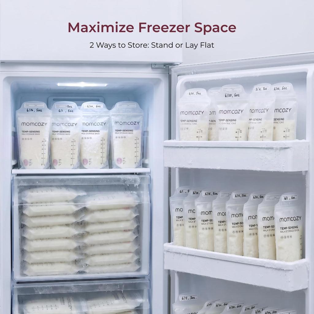 Momcozy Breastmilk Storing Bags, Temp-Sensing Breastfeeding, 6oz 120pcs