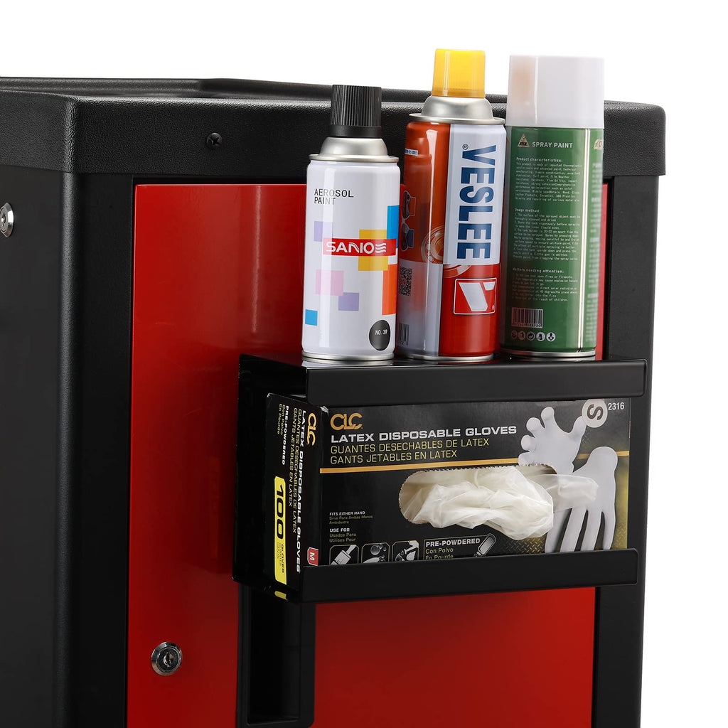 EMENTOL Magnetic Glove/Tissue Dispenser Holder Set, Black Glove Dispenser Wall Mount, Mount onto Tool Box or in Workshops