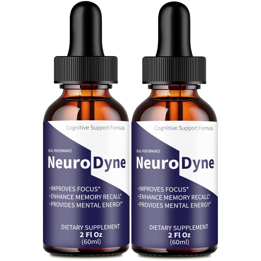Neurodyne Drops, Official Neurodyne Brain Health Supplement Droppers - Maximum Strength, Advanced Nootropic Drops Support, All Natural Neuro Dyne Cognitive Health & Function Reviews (2 Pack)