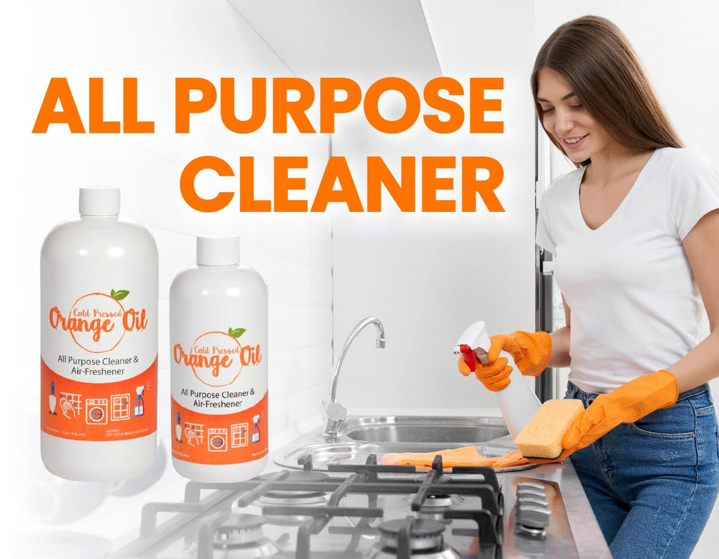 Bluewater Chemgroup Premium Cold Pressed Orange Oil Concentrate- 16 oz (with D-Limonene), Concentrated Cold Pressed Orange Oil Cleaner - All-Purpose Citrus Cleaner and Degreaser Blend