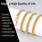 Momlovu Gold Chain for Men Boys, Mens Cuban Link Chain Necklace | 18K Gold Plated Mens Jewelry, 6mm, 20 Inch, Gifts for Men Boys