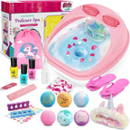 Kids Foot Spa Kit for Girls Ages 6-12, Nail Art Set, Birthday Gift