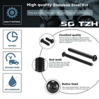 3/8-16 x 2 Button Head Socket Cap Bolts Screws, 20Pcs 304 Stainless Steel 18-8, Allen Hex Drive, Black Oxide by SG TZH(with Hex Spanner)