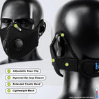 BASE CAMP M Plus Dust Mask, Breathable Reusable Face Mask with 6 Activated Carbon Filters for Woodworking Construction Mowing Grinding (Modern1)