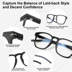 Missfive Versatile Progressive Multifocus Reading Glasses Men, Advanced Wider Spring Hinges Multifocal Computer Readers with Anti-Slip Soft Rubber Tips, No-Line Anti-Blue Light for Near Range +2.50