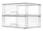 Vtopmart 2 Pack Large Clear Stackable Plastic Storage Drawers for Closet