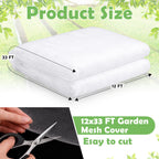 Yoojahow 1 Pcs Garden Insect Netting Mesh, White Ultra Fine, 12 X 33 Ft