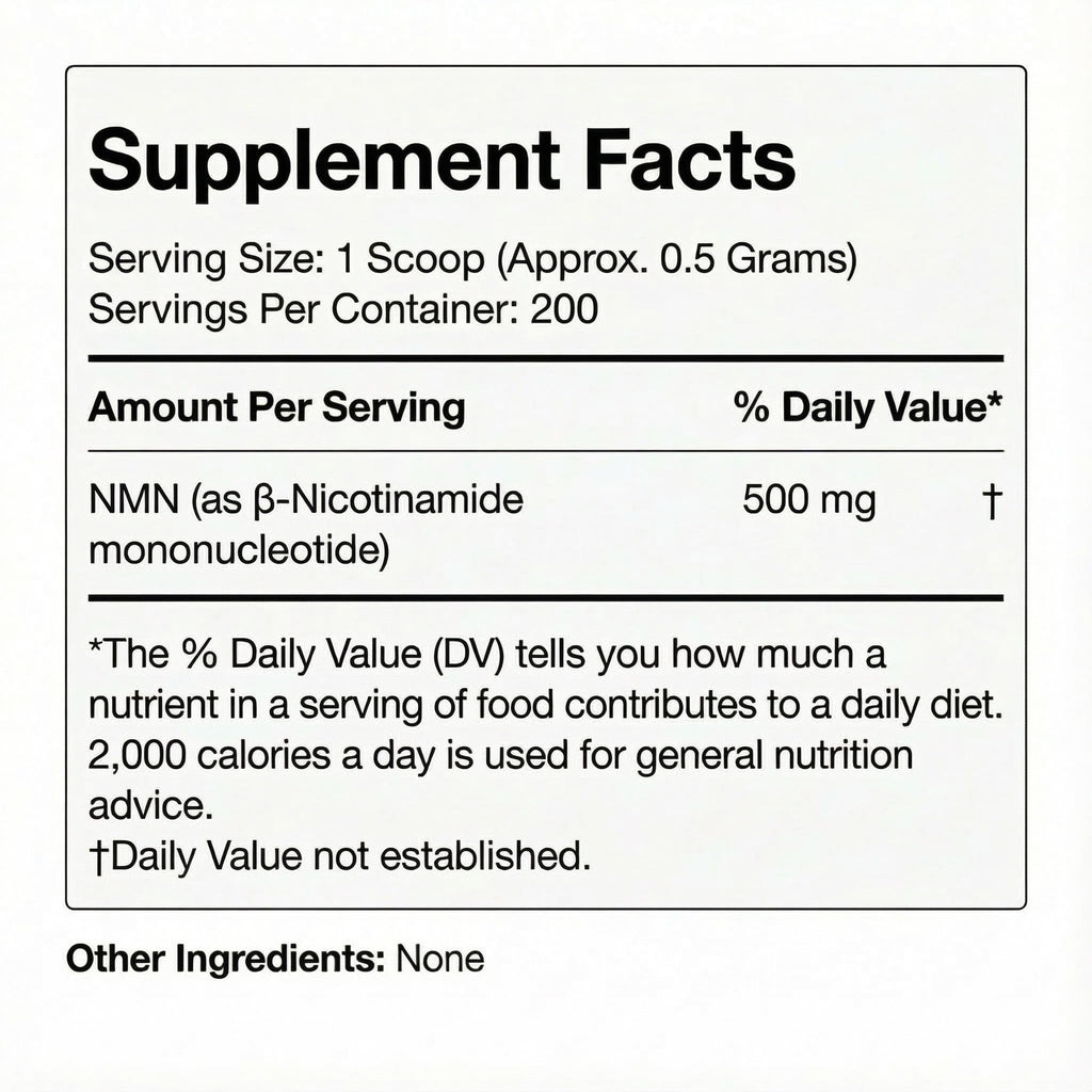 Prime Powders NMN Powder | 100g Fast Dissolve Powder Supplement | 500mg Nicotinamide Mononucleotide per Serving | Manufactured in The USA Third-Party Tested