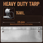 SpacEver 10x12 FT Tarp Waterproof, 16 Mil Tarps Heavy Duty Waterproof Multipurpose Protective Cover UV Resistant Rip & Tear Resistant with Grommets Reversible for Home Boats Cars Camping