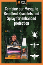 Bear Grylls Mosquito Repellent Bracelets | DEET-Free | 10 Pack
