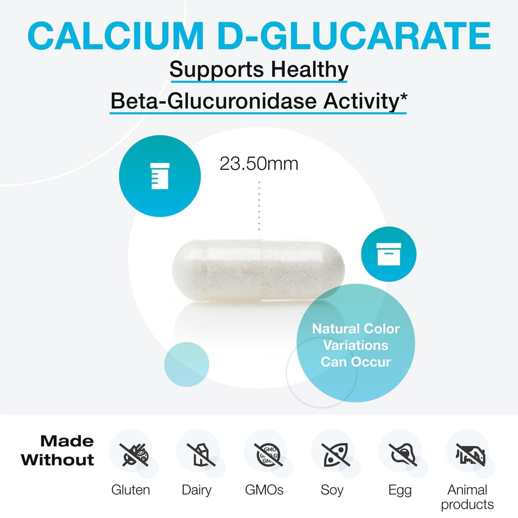 XYMOGEN Calcium D-Glucarate - Supports Endocrine Health & Liver Detox Pathways - Vegan, Gluten-Free & Non-GMO - 90 Capsules