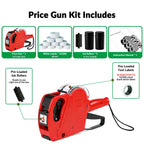 NATURALABEL 1-Line 8-Digit Price Gun Kit - with 10,000 Blank White Labels, 3 Ink Rollers (1 Pre-loaded), Instruction Manual, for Yard, Garage, Moving Sales & Flea Markets, Church Events (Model NT5500)