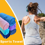 Wuwahold Microfiber Gym Towels Bigger Size Super Soft for Exercise Fitness, Sports, Workout, 380-GSM 15-Inch x 31-Inch Quick-Drying Towels (3 Pack, Grey+Blue+Navy Blue)