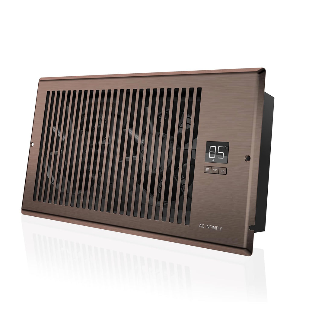 AC Infinity AIRTAP T6, Quiet Register Booster Fan with Thermostat 10-Speed Control, Heating Cooling AC Vent, Fits 6” x 12” Register Holes