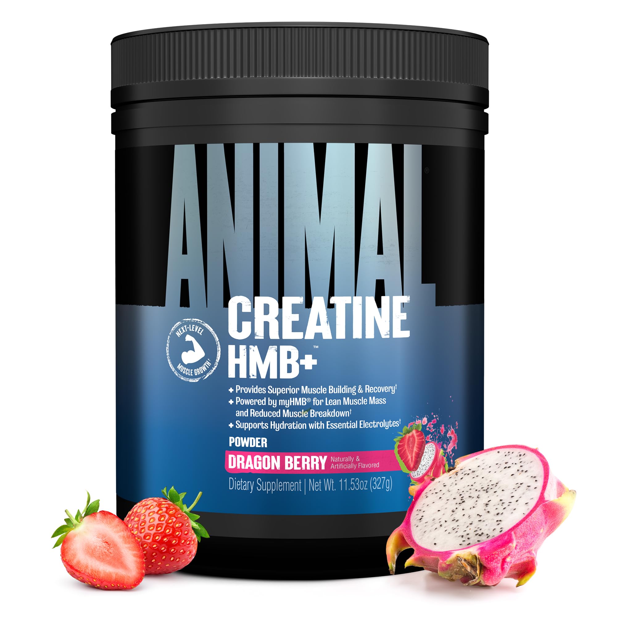 Animal Creatine HMB Powder – 3g myHMB + 5g Creatine with Electrolytes for Recovery & Daily Energy – Dragon Berry Flavor, 30 Servings