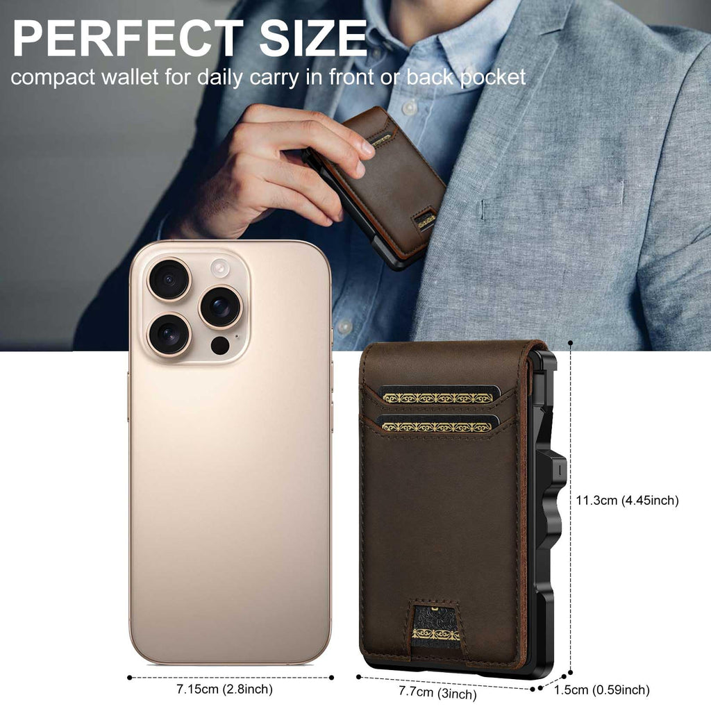 furid Genuine Leather Wallet for Men: Slim RFID Smart Minimalist Wallet